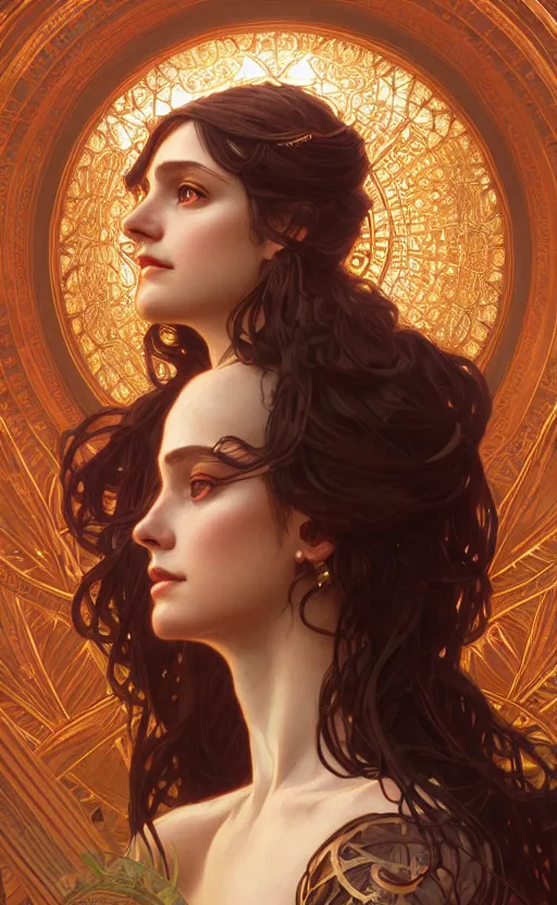 Prompt: portrait of the goddess circe, greek mythology, intricate, headshot, highly detailed, digital painting, artstation, concept art, sharp focus, cinematic lighting, illustration, art by artgerm and greg rutkowski, alphonse mucha, cgsociety