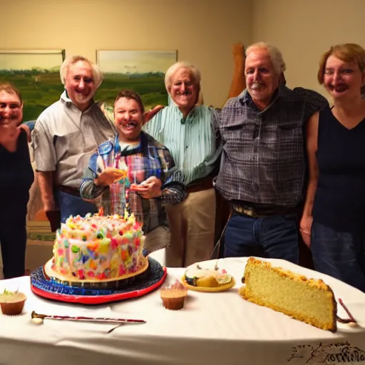 Image similar to birthday party with cake for fly fisherman