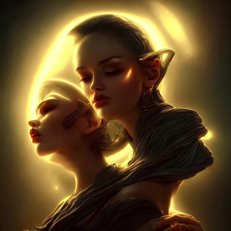 Image similar to epic professional digital art of 👽😍, intriguing, atmospheric lighting, detailed, hdr, 4 k, dorian cleavanger, artgerm, iris van halpern, gil elvgren, best on wlop, pixiv, stunning, gorgeous, much wow, cinematic, masterpiece