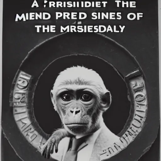 Image similar to a monkey as the president of the united states