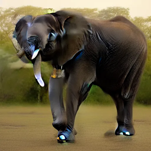 Image similar to an elephant standing on one leg