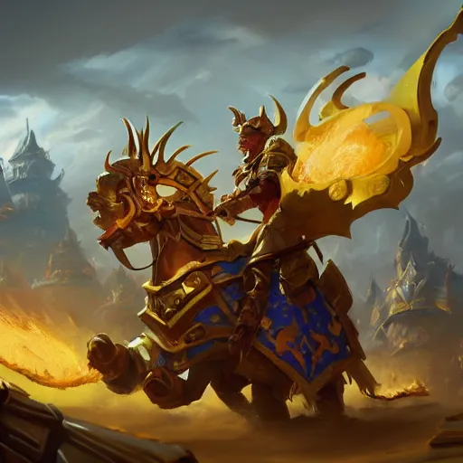 Image similar to a golden battle chariots, yellow magic theme, bright art masterpiece artstation. 8 k, sharp high quality artwork in style of jose daniel cabrera pena and greg rutkowski, concept art by tooth wu, blizzard warcraft artwork, hearthstone card game artwork, cart wheels