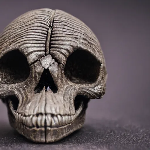 Prompt: A skull of an alien creature, intricate, 35mm, photorealistic, realistic, depth of field, photography, high definition, 8k