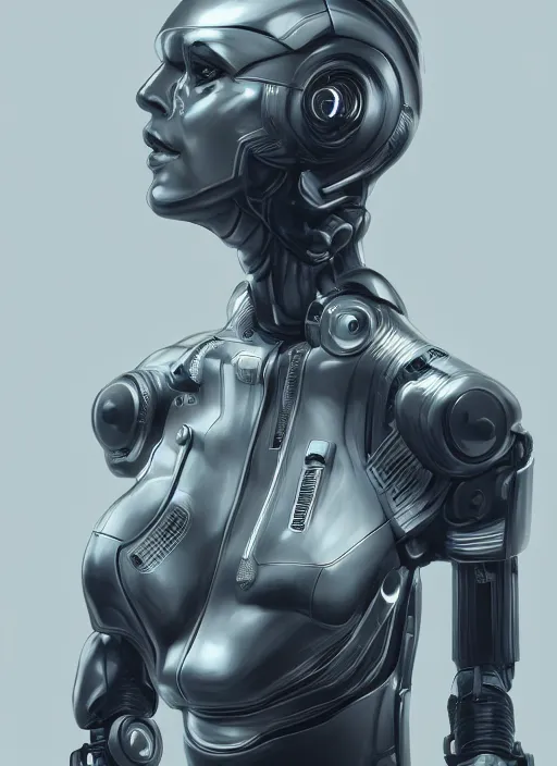 Prompt: portrait of a dystopian android robot, sci - fi, wonderful shading, realistic perfect face, concept art, dynamic pose, digital illustration, trending on artstation, intricate details, epic composition, sharp focus, 8 k uhd, masterpiece, wlop, ross draws
