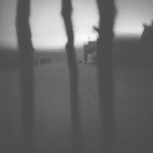 Image similar to insane nightmare, no light, everything is blurred, creepy shadows, crow, very poor quality of photography, 2 mpx quality, grainy picture