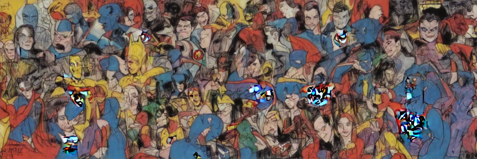 Image similar to abstract comic book art of people, dc comics, modern art,