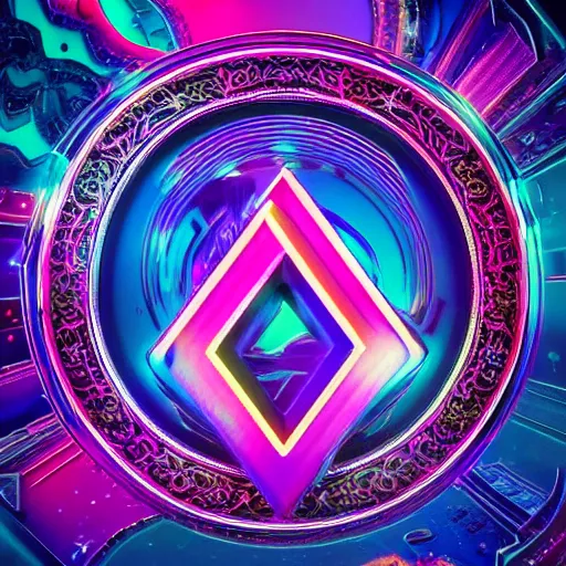 Image similar to a and w vaporwave logo, colorful, digital art, cosmic, 3 d high definition, trending on art station, photorealistic, high resolution, 8 k, octane, hyper detailed, insane details, intricate, elite, ornate, elegant trend, highly detailed and intricate, sharp focus, photography, unreal engine