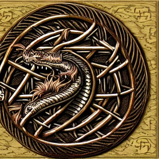 Image similar to Dragon's Head, highly detailed, celtic art style