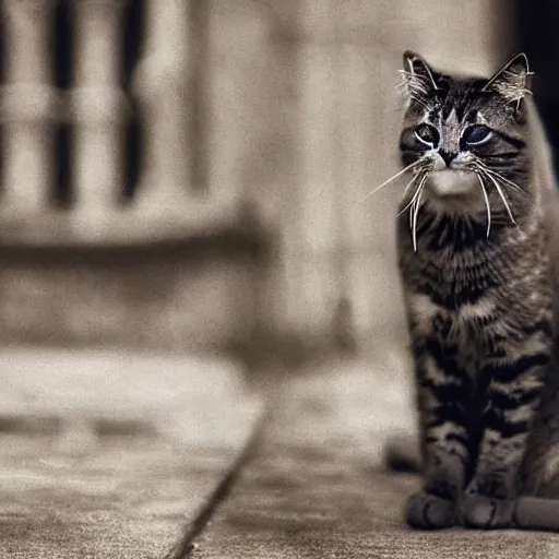 Prompt: an amazing award winning photo of a cat as a knight of the knights templar, very detailed and sharp, 4k hdr, cinematic