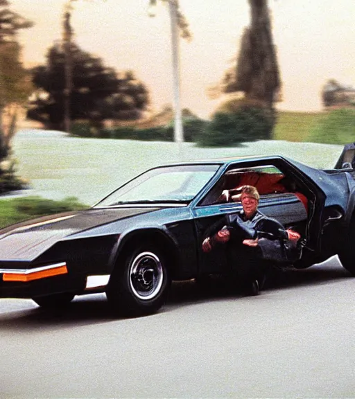 Image similar to a close - up, color cinema film still of knight rider, cinematic.