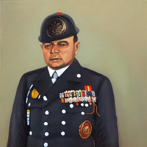 Image similar to “Oil painting of Vinicius de Moraes as a World War 1 general, 4k”