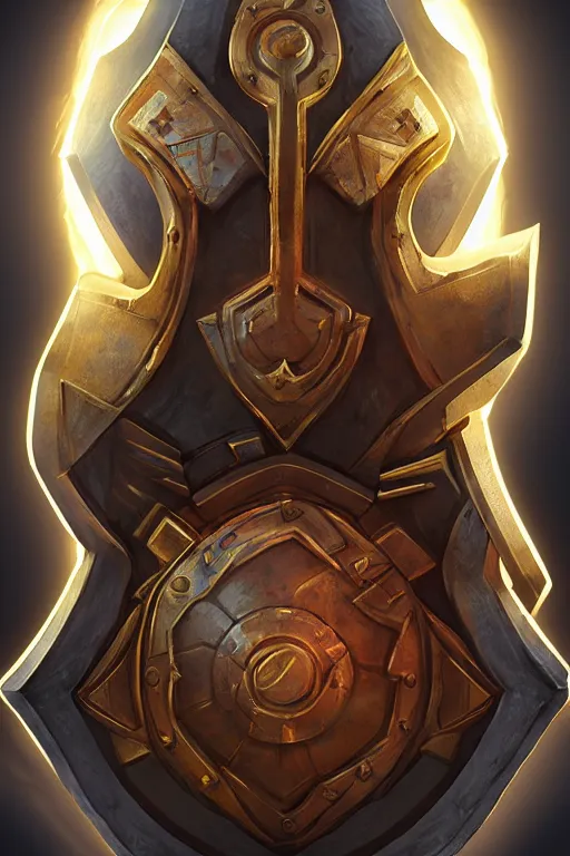 Image similar to shield fantasy epic legends game icon stylized digital illustration radiating a glowing aura global illumination ray tracing hdr fanart arstation by ian pesty and katarzyna da „ bek - chmiel