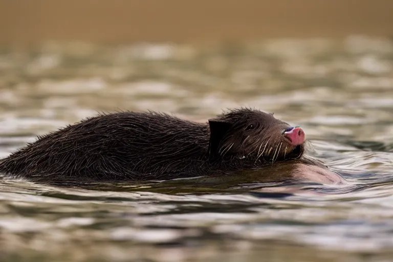 Image similar to a pig sea otter!!! hybrid! hyper realistic!! realistic lighting!! wildlife photographer of the year!!! bold natural colors, national geographic, hd, wide angle, 8 k