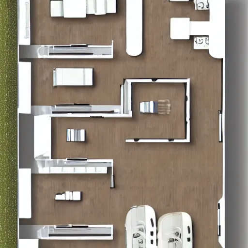 Prompt: floor plan to a modern loft