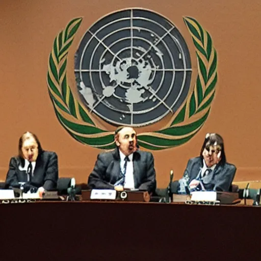 Image similar to cthulhu making his address at the united nations