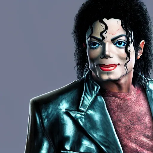 Michael Jackson with a deformed face, award winning. | Stable Diffusion