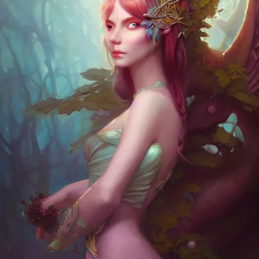 Image similar to enchanted fairy princess, detailed matte fantasy painting, warm morning light, character art portrait, deviantart artstation, by artgerm, by peter mohrbacher