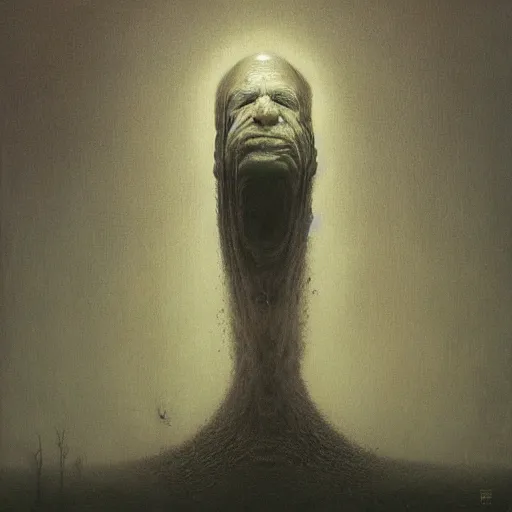 Prompt: Minority Leader Mitch McConnell. Enraged. Zdzisław Beksiński