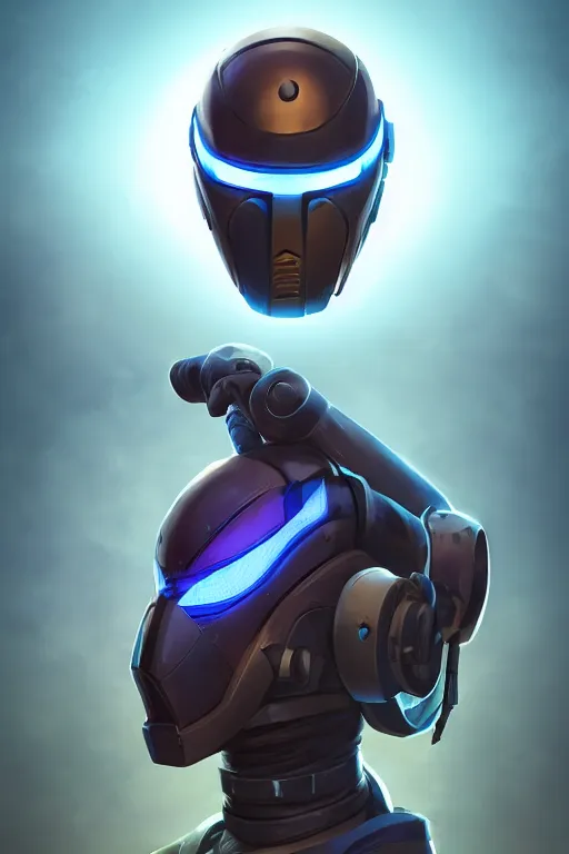 Image similar to epic mask helmet robot ninja portrait stylized as fornite style game design fanart by concept artist gervasio canda, behance hd by jesper ejsing, by rhads, makoto shinkai and lois van baarle, ilya kuvshinov, rossdraws global illumination radiating a glowing aura global illumination ray tracing hdr render in unreal engine 5