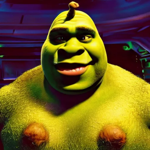 Prompt: Shrek in Aliens (1986), highly detailed, high quality, HD, 4k, 8k, Canon 300mm, professional photographer, 40mp, lifelike, top-rated, award winning, realistic, sharp, no blur, edited, corrected, trending