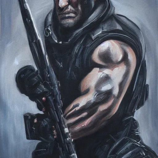 Prompt: Frank castle painting 4k detail