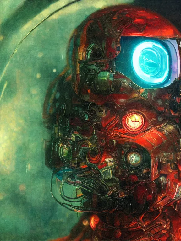 Image similar to closeup portrait of a transparent cyborg hamster with glowing veins, in crushed ship interior, cinematic light, backlight glow, red green, mist, by mikhail vrubel, by philippe druillet, by peter elson, by gerald brom, muted colors, extreme detail, trending on artstation, 8 k