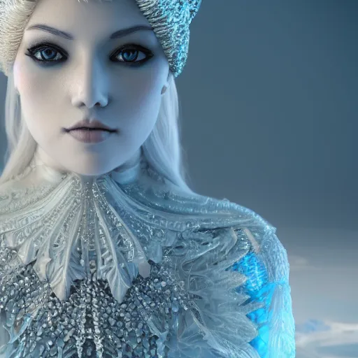 Prompt: the ice queen, 4 k, intricate detailed, jaw dropping, gorgeous, surreal, octane render