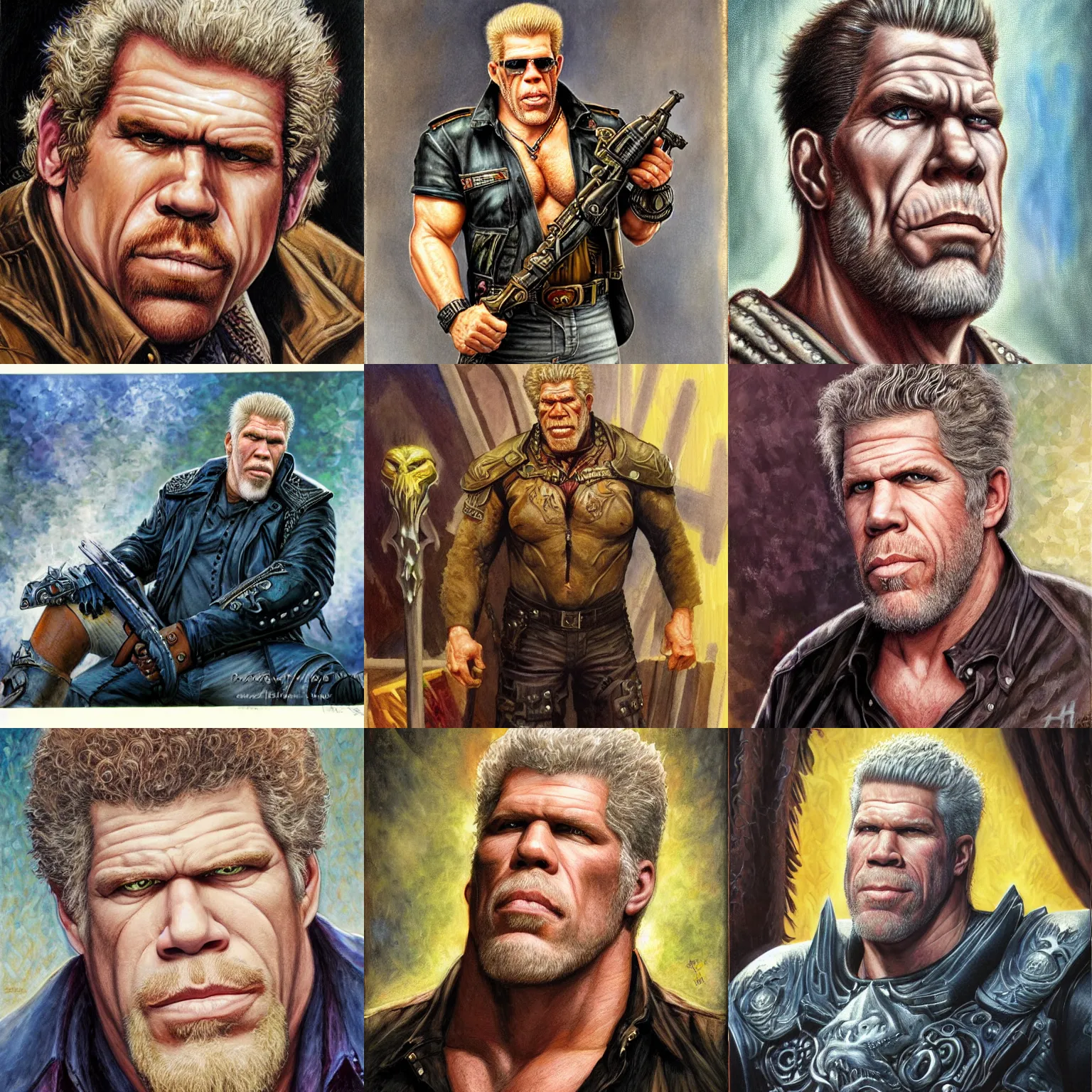 Prompt: ron perlman by ralph horsley