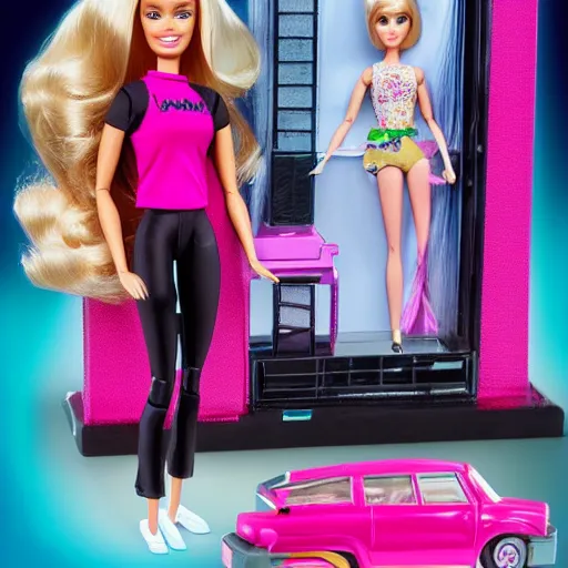 Image similar to barbie secret agent, futuristic, noir