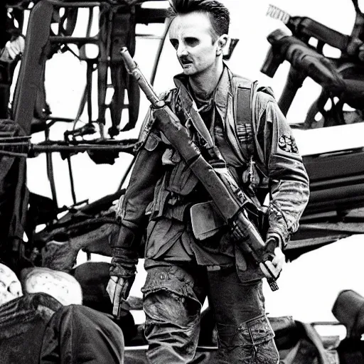 Image similar to Matt Bellamy starring in saving private Ryan