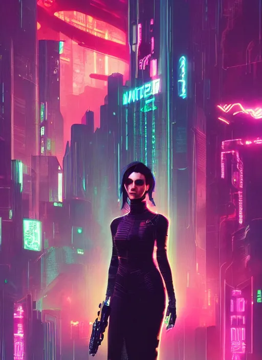 Prompt: Selina. Hacker infiltrating corporate mainframe. Cyberpunk 2077, blade runner 2049, shadowrun, matrix Concept art by James Gurney, greg rutkowski, and Alphonso Mucha. Vivid color scheme.