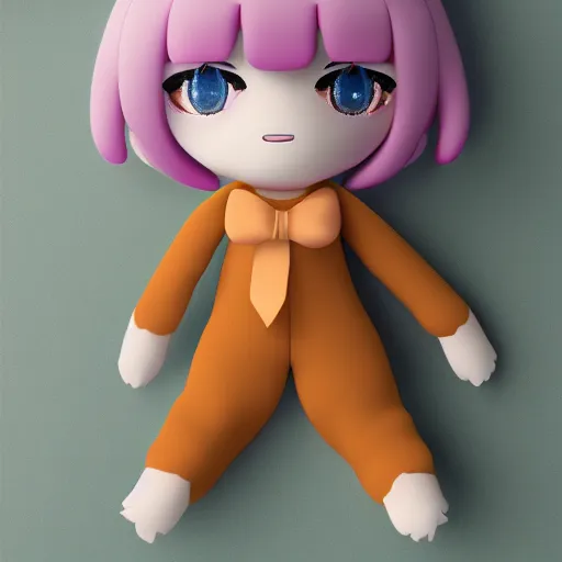 Image similar to cute fumo plush of a girl who is made of transparent translucent melty gel, pbr, bokeh, vray