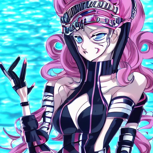 Prompt: stunningly beautiful omnipotent megalomaniacal anime goddess who looks like junko enoshima, symmetrical perfect face smiling in a twisted, mischievous, devious and haughty way while looking down upon the viewer and taking control, mid view from below her feet, hyperdetailed, 2 d, 8 k