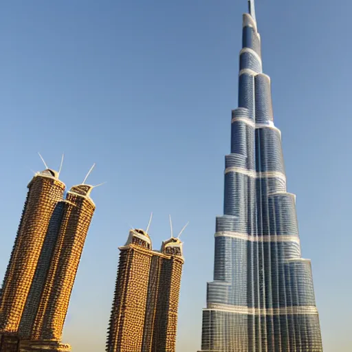 Image similar to burj Khalifa made of cactus