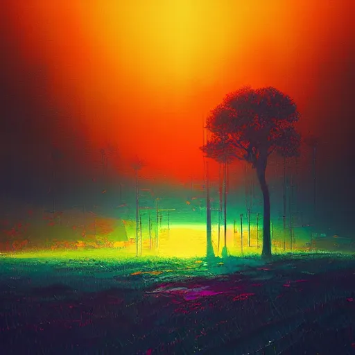 Prompt: landscape, by alena aenami and beeple and salvador dali