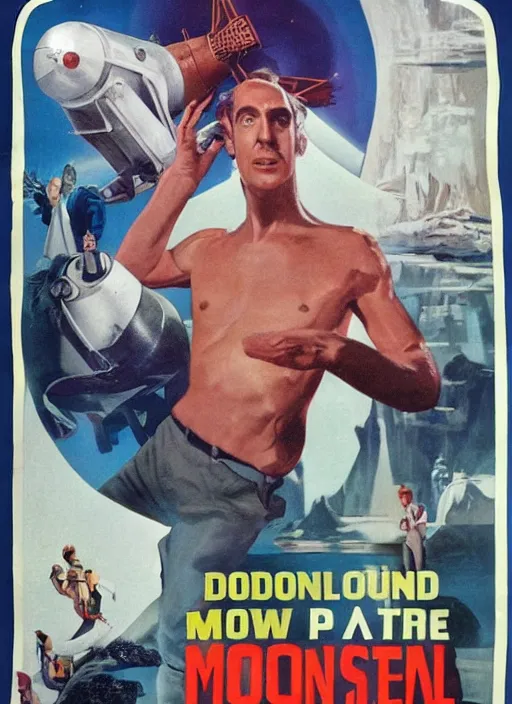 Prompt: asmongold in 1 9 5 0 s pulp sci - fi movie poster, retrofuturism, highly detailed, mgm studios, david klein, reynold brown