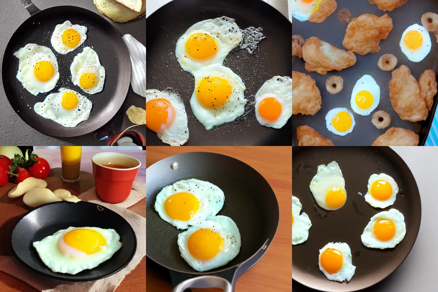 Prompt: fried eggs, sunnyside up