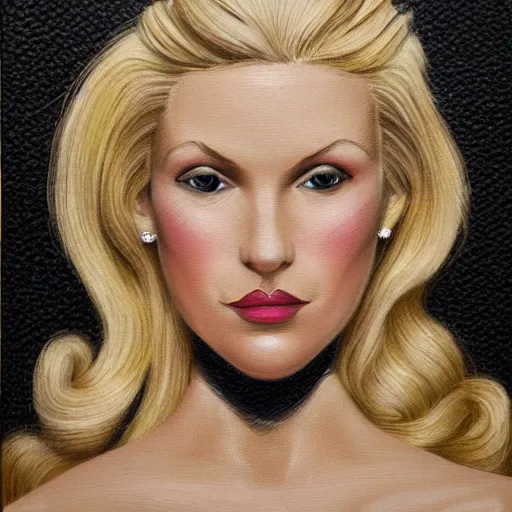 Image similar to portrait of a blonde femme fatale, highly detailed, by Glen Orbik, - H 896