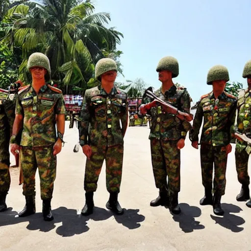 Image similar to dwayne johnson as indonesia army