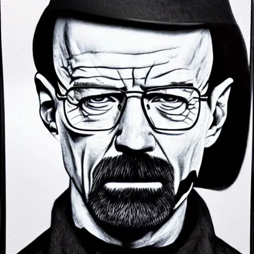 Image similar to walter white portrait, highly detailed art