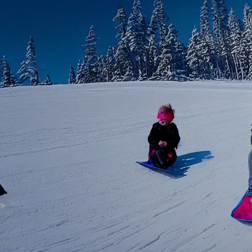 Prompt: Pogg and Yuurei sledding in Canada, 4k, sharp focus, greg rutkowski