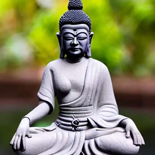 Image similar to female darth vader as buddha statue, 5 5 mm