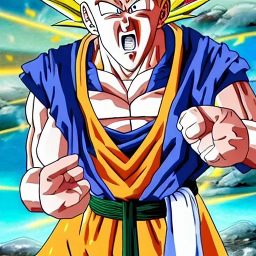 Image similar to Jeremy Clarkson in Dragon Ball Z style