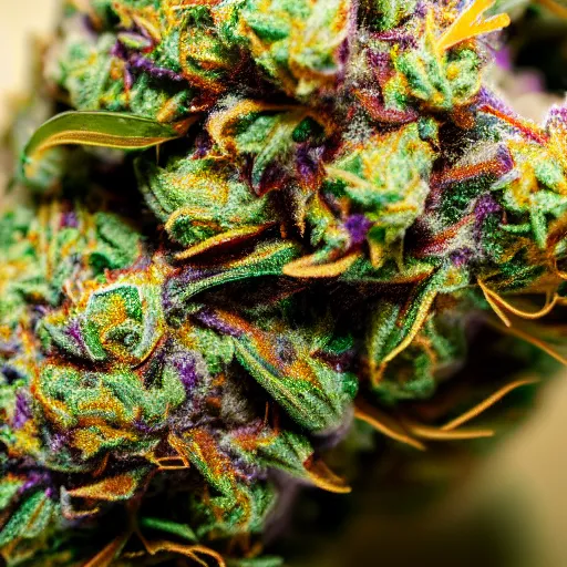 Prompt: purple dream marijuana strain nug, close up, 4 k, cinematic