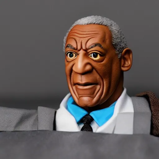 Prompt: action figure of bill cosby, product image, full body shot, plastic toy,