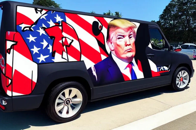 Image similar to trump-anime-car-wrap, side