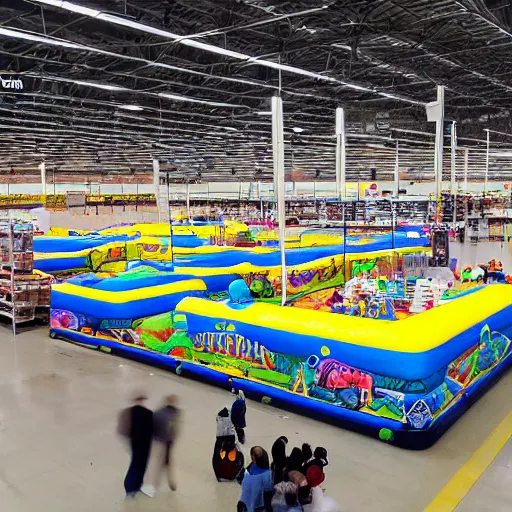 Image similar to Walmart as an Inflatable bounce house, daylight, hd photo