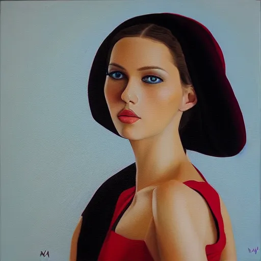 Image similar to hyperrealism oil painting of ukrainian fashion model in vyshyvanka