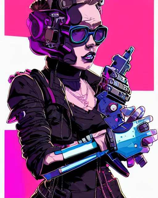 Prompt: a punk girl with a huge power glove, bust shot, smooth, intricate, elegant, power aura, digital painting, artstation, concept art, sharp focus, illustration, art by josan gonzalez, high contrast