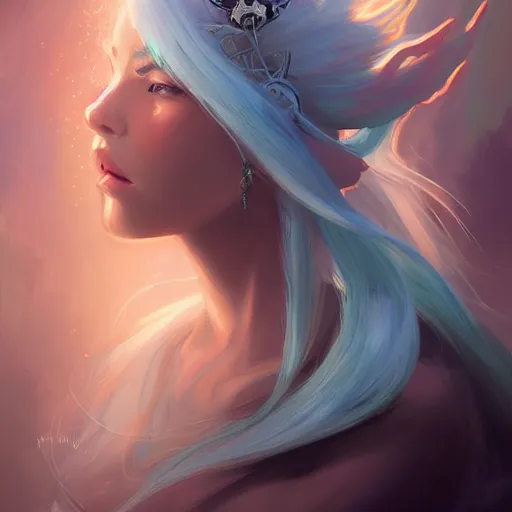 Prompt: portrait of the beautiful face of a magical princess with blue skin and silver eyes and long white hair by pete mohrbacher and artgerm and wlop, digital art, highly detailed, fantasy style, mystical, Trending on Artstation HQ, deviantart, unreal engine, 4K UHD image